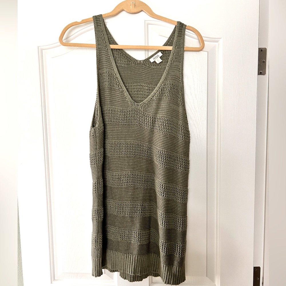 Olive green crochet tank top